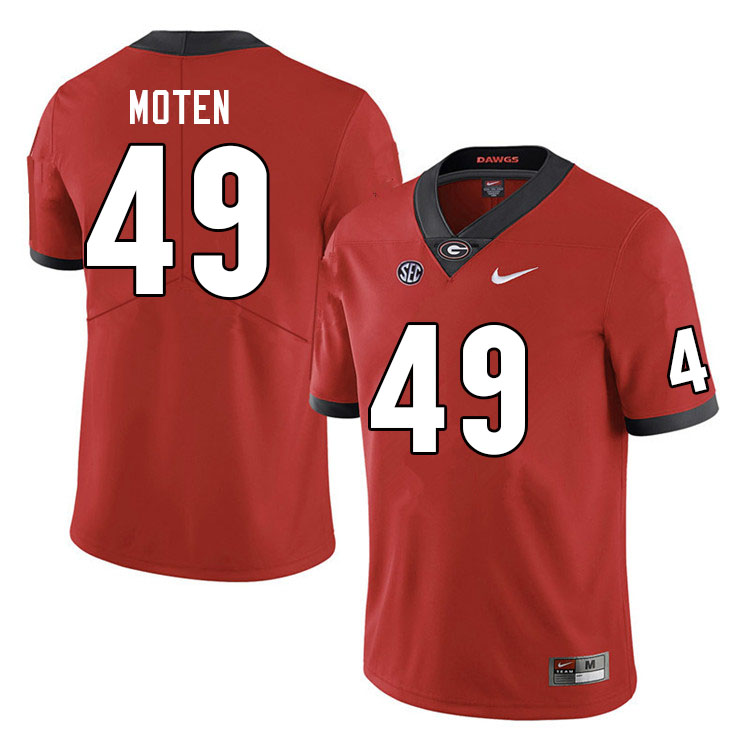 Georgia Bulldogs Men's Jamier Moten #49 Red 2022 Stitched College UGA Football Jersey 23HV012DO